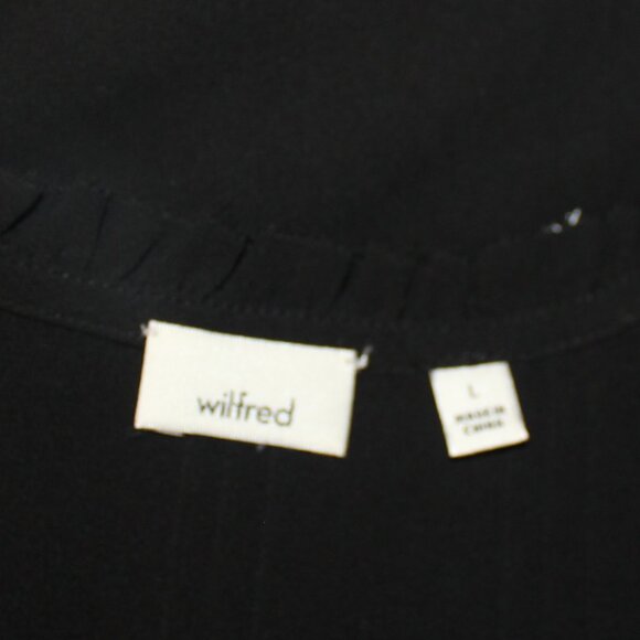 Wilfred Aritzia long sleeve black sheer ruffle collar blouse size large - Picture 8 of 8